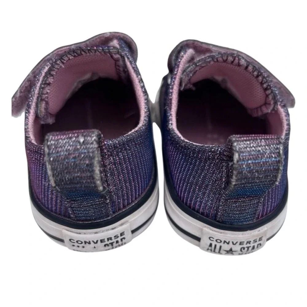 Converse Chuck Taylor All Star Kids 6 Purple Pink Glitter‎ Low Top Sneakers